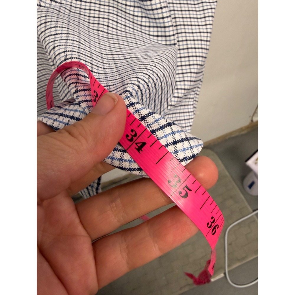 LL Bean Wrinkle Free Traditional Fit Shirt Mens 17.5-36 Blue White Check 237807 - Picture 5 of 7